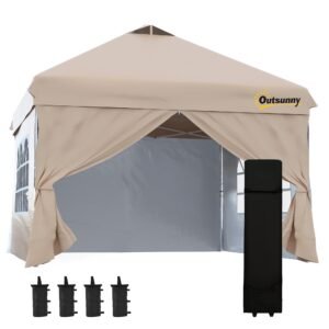 Outsunny 10' x 10' Pop Up Canopy Tent, Instant Sun Shelter