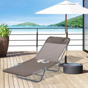 Outsunny Outdoor Lounge Chair, Portable