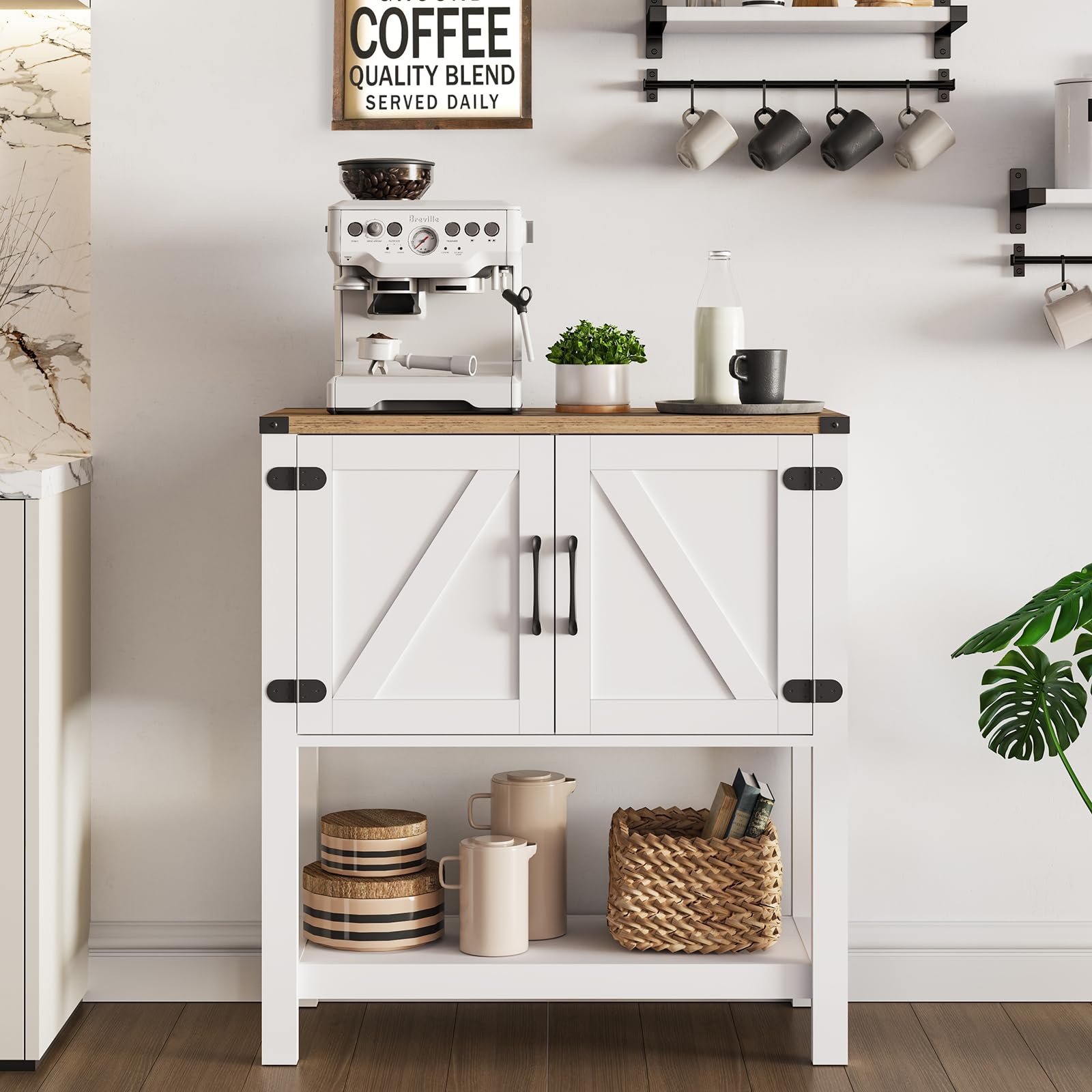 Mufico Console Table Sofa with 2 Storage Cabinets