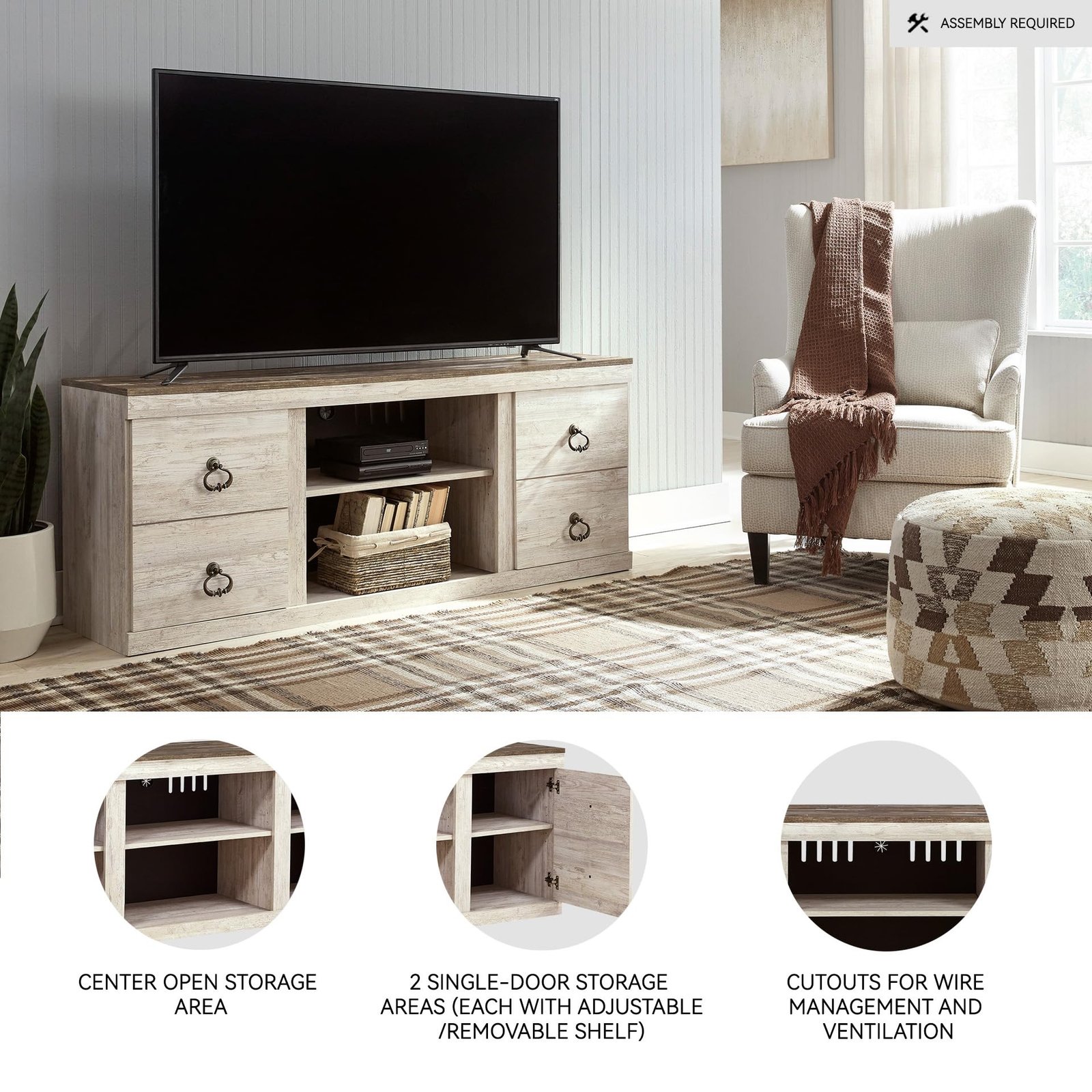 Ashley TV Stand up to 60″ with 3 Shelves