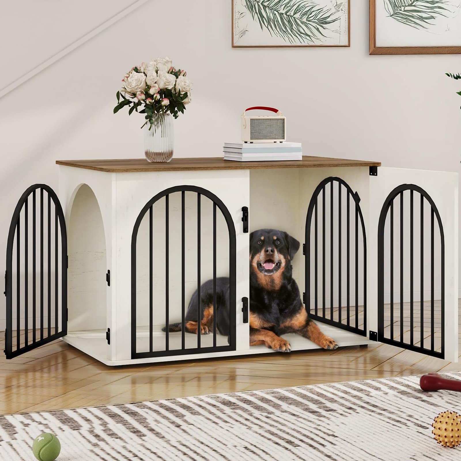 Hzuaneri 100 cm Dog Crate Furniture,Dog Kennel