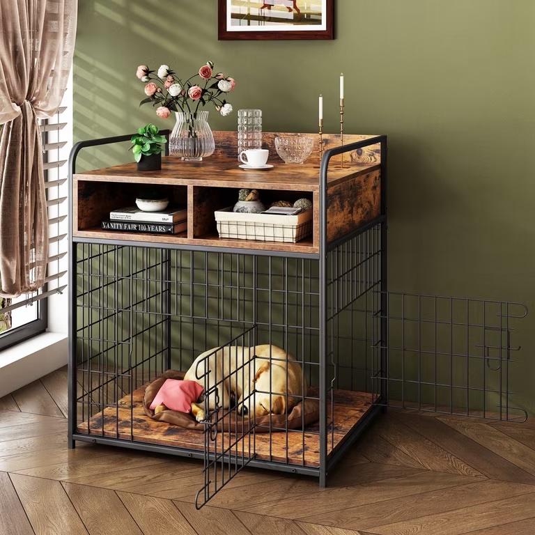 Small Dog Crate Furniture Wood Dog Cage Table